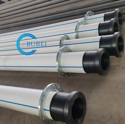 白色 青いストライプHDPE 掘削管 PE100 溶接またはフレンジ接続