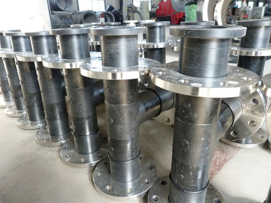 溶接 接続 ドレージング HDPE パイプ 白色 青いストライプ 様々なドレージング プロジェクト